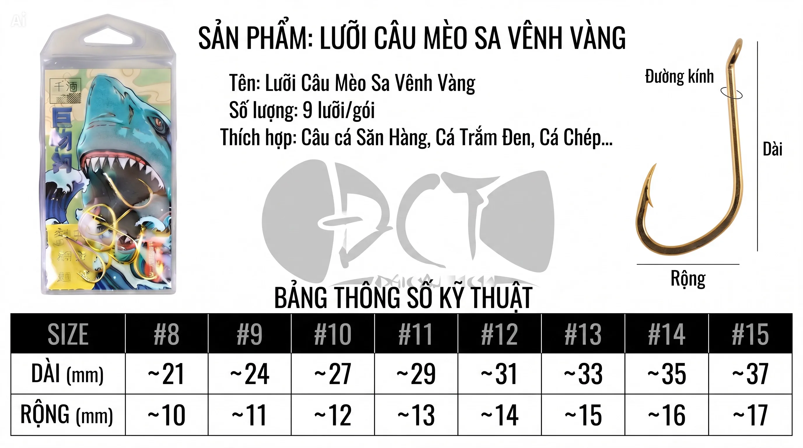 Lưỡi Câu Mèo Sa Vênh Vàng